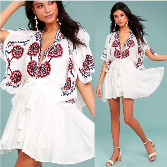 Free People Dresses & Skirts - Free People Cora White Embroidered Dress NWT